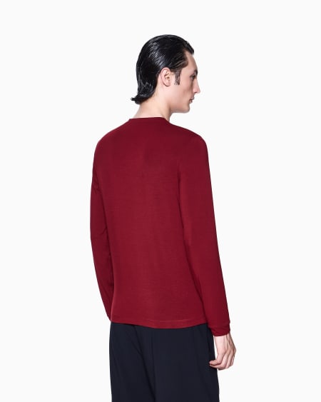 A|x Armani Exchange Stretch Viscose Jersey Jumper With Crew Neck And Long Sleeves