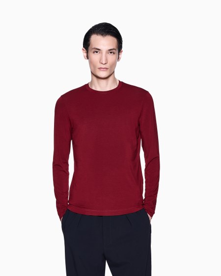 A|x Armani Exchange Stretch Viscose Jersey Jumper With Crew Neck And Long Sleeves