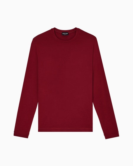 a|x armani exchange Stretch viscose jersey jumper with crew neck and long sleeves