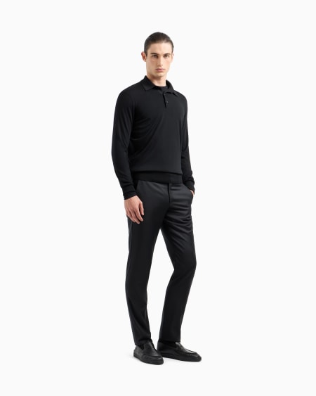 A|x Armani Exchange Stretch Viscose Jersey Jumper With Crew Neck And Long Sleeves