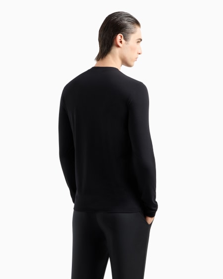 A|x Armani Exchange Stretch Viscose Jersey Jumper With Crew Neck And Long Sleeves