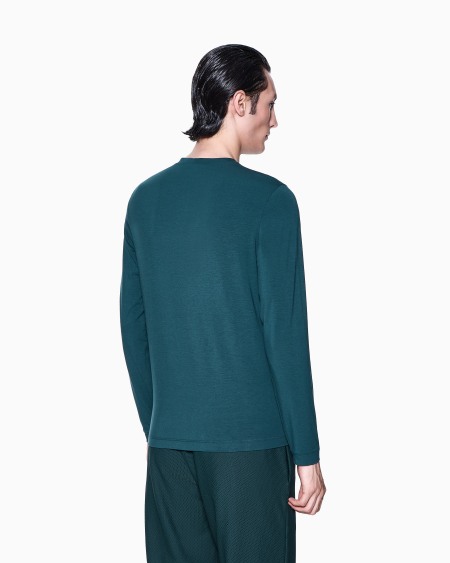 A|x Armani Exchange Stretch Viscose Jersey Jumper With Crew Neck And Long Sleeves