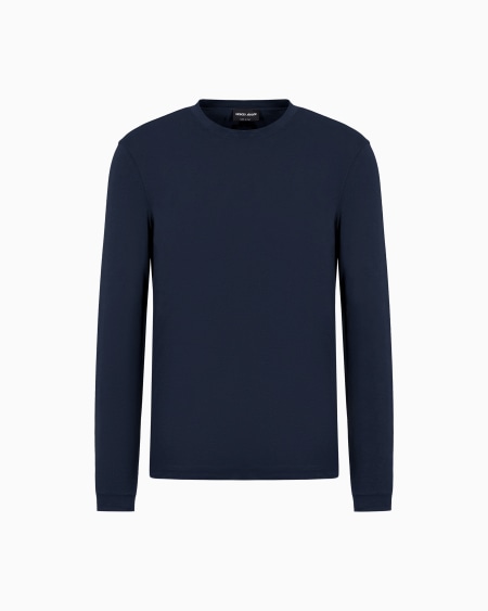 a|x armani exchange Stretch viscose jersey jumper with crew neck and long sleeves