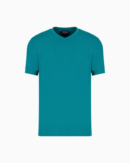 a|x armani exchange Stretch viscose jersey V-neck Icon T-shirt