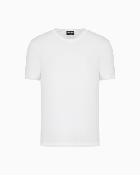a|x armani exchange Stretch viscose jersey V-neck Icon T-shirt