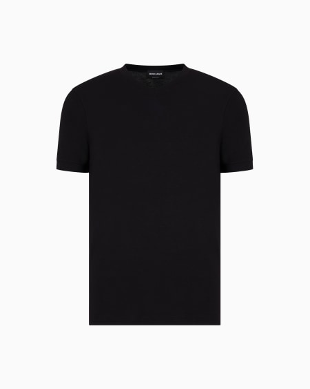 a|x armani exchange Stretch viscose jersey V-neck Icon T-shirt