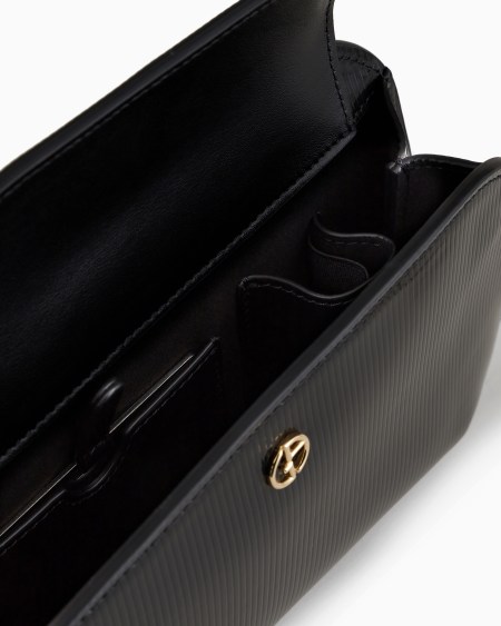 A|x Armani Exchange Striped Lamé-leather La Prima Clutch Bag