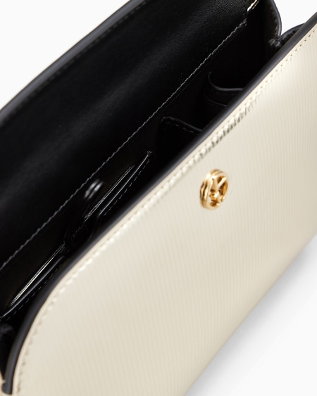 A|x Armani Exchange Striped Lamé-leather La Prima Clutch Bag