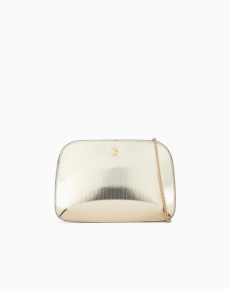 a|x armani exchange Striped lamé-leather la Prima clutch bag