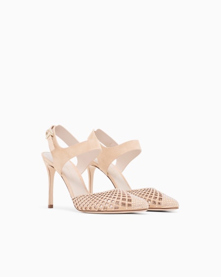 A|x Armani Exchange Suede And Rhinestone Court Shoes