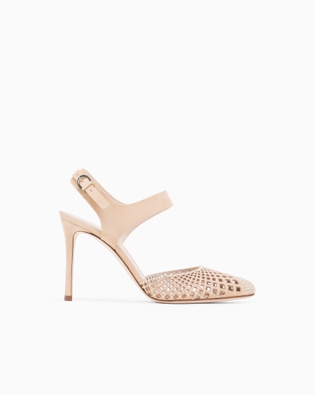 a|x armani exchange Suede and rhinestone court shoes