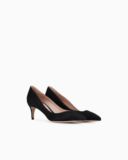 A|x Armani Exchange Suede Court Shoes With Asymmetric Top Line