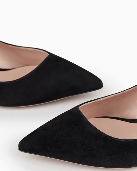 A|x Armani Exchange Suede Court Shoes With Asymmetric Top Line