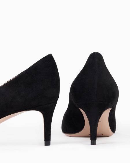 A|x Armani Exchange Suede Court Shoes With Asymmetric Top Line