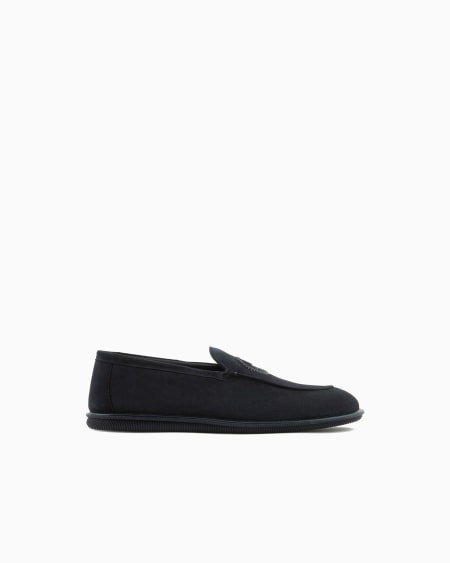 a|x armani exchange Suede loafers with embroidered logo