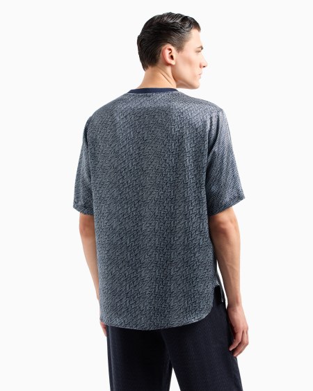 A|x Armani Exchange T-shirt Shirt In Chevron-print Silk