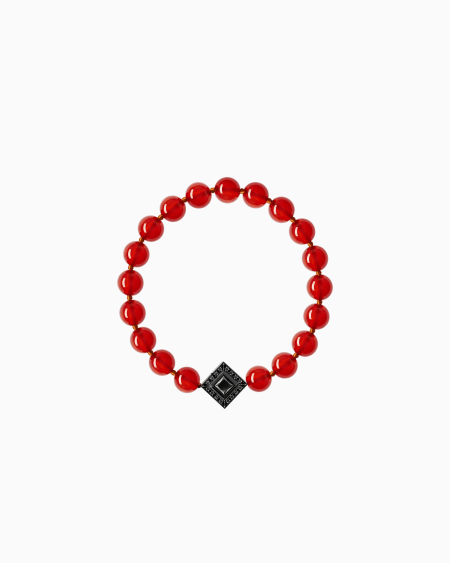 a|x armani exchange Tamara bracelet in 18k gold carnelian and sapphires