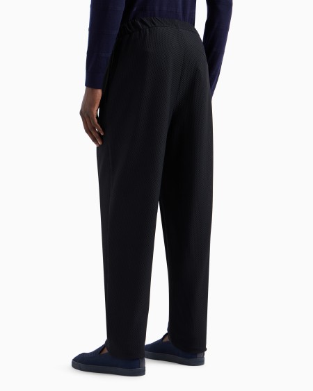 A|x Armani Exchange Technical Waffle Flat-front Trousers