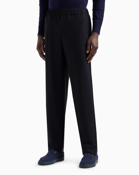 A|x Armani Exchange Technical Waffle Flat-front Trousers