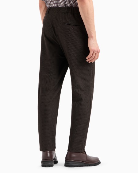 A|x Armani Exchange Technical Waffle Flat-front Trousers