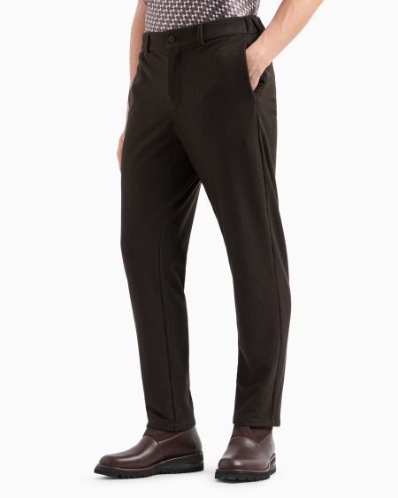A|x Armani Exchange Technical Waffle Flat-front Trousers
