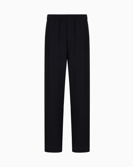 a|x armani exchange Technical waffle flat-front trousers