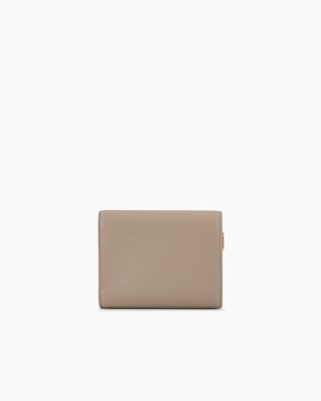 A|x Armani Exchange Trifold Wallet In Pebbled Calfskin