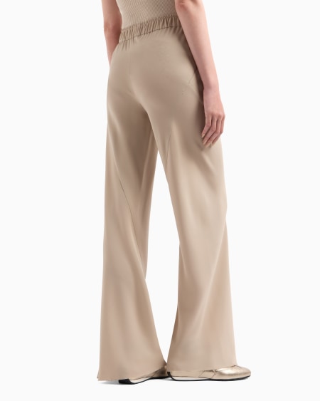 A|x Armani Exchange Triple Silk Georgette Flared Trousers