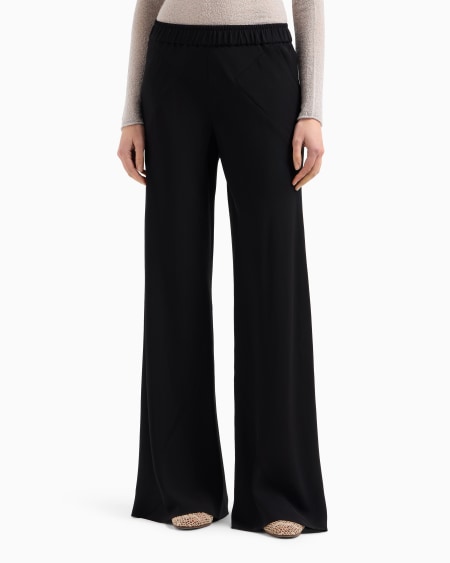 A|x Armani Exchange Triple Silk Georgette Flared Trousers