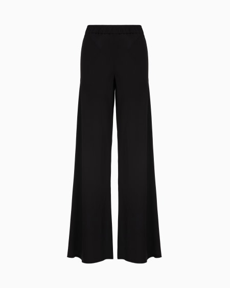 a|x armani exchange Triple silk georgette flared trousers