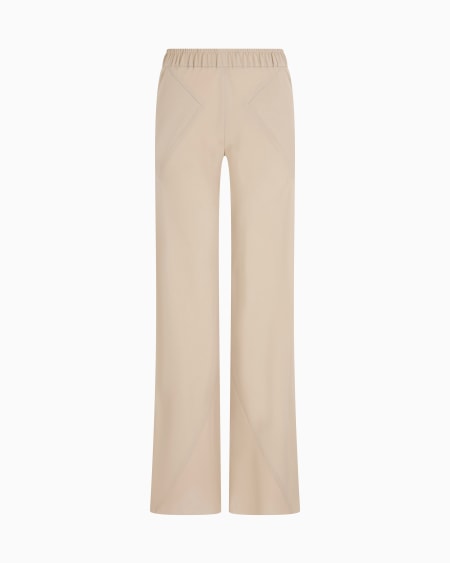 a|x armani exchange Triple silk georgette flared trousers