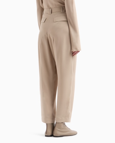 A|x Armani Exchange Triple Silk Georgette Straight Trousers