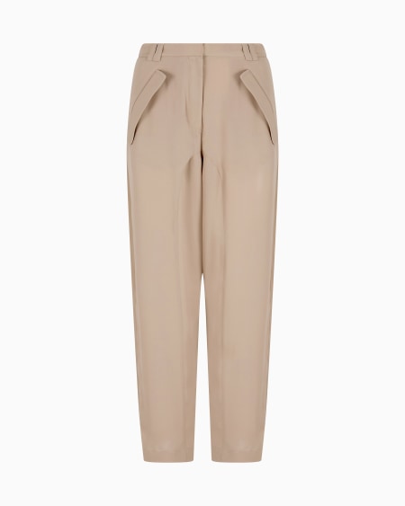 a|x armani exchange Triple silk georgette straight trousers