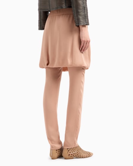 A|x Armani Exchange Trousers With Washed Silk Double Georgette Panel