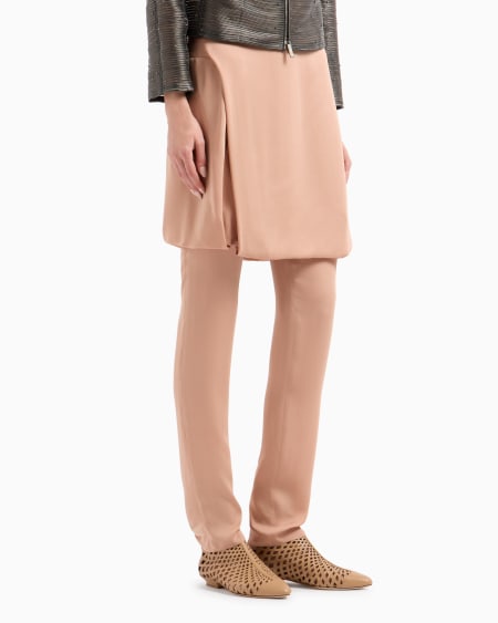 A|x Armani Exchange Trousers With Washed Silk Double Georgette Panel