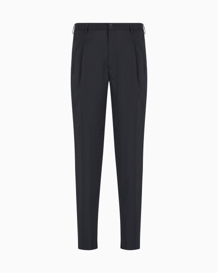 a|x armani exchange Two-dart trousers in silk-blend twill