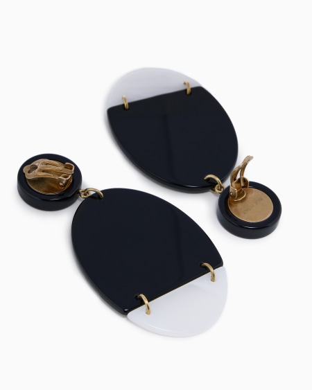 A|x Armani Exchange Two-tone Resin Clip-on Pendant Earrings