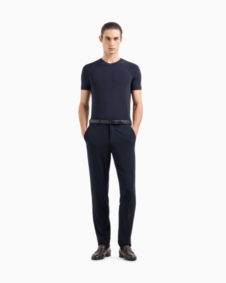 A|x Armani Exchange Two-way Stretch Wool-canvas Trousers