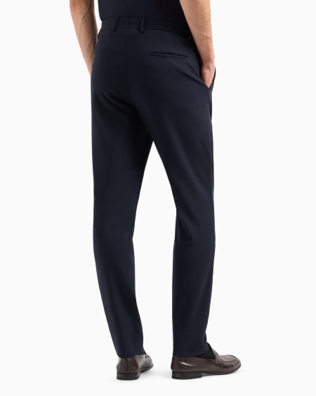 A|x Armani Exchange Two-way Stretch Wool-canvas Trousers