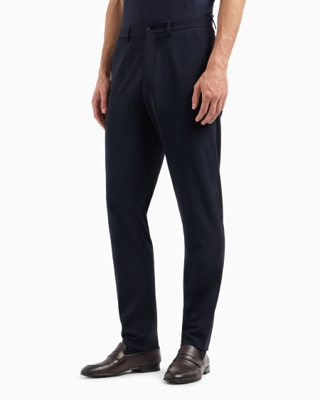 A|x Armani Exchange Two-way Stretch Wool-canvas Trousers