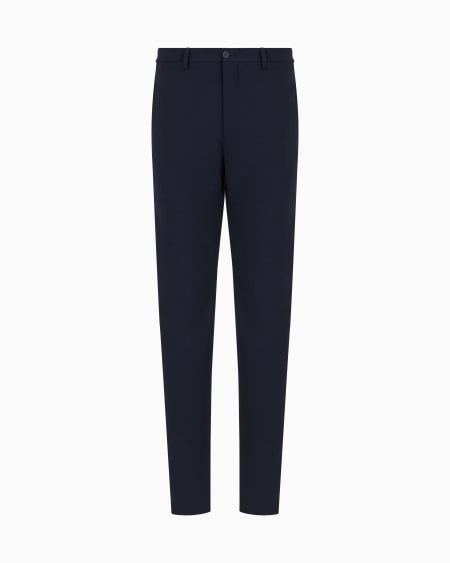 a|x armani exchange Two-way stretch wool-canvas trousers
