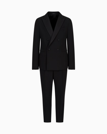 a|x armani exchange Upton Line double-breasted wool-crêpe tuxedo