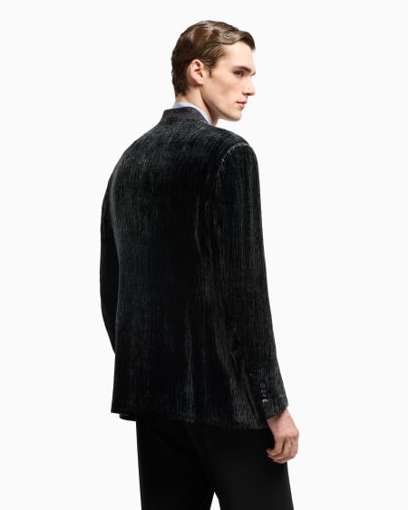 A|x Armani Exchange Upton Line Lurex Velvet And Rhinestone Tuxedo Jacket