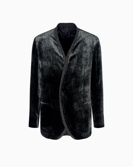 a|x armani exchange Upton Line lurex velvet and rhinestone tuxedo jacket