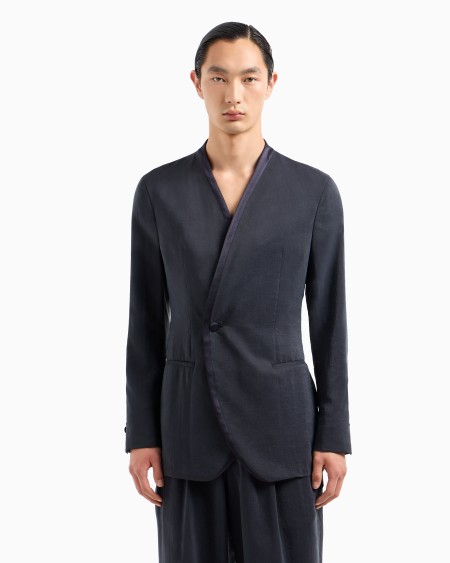 A|x Armani Exchange Upton Line Silk-blend Tuxedo Jacket