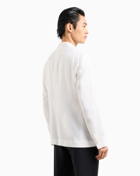 A|x Armani Exchange Upton Line Single-breasted Jacket In A Silk-blend Twill