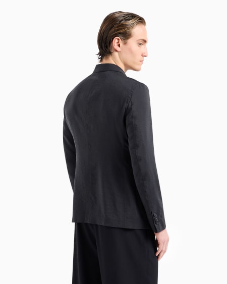 A|x Armani Exchange Upton Line Single-breasted Jacket In A Silk-blend Twill