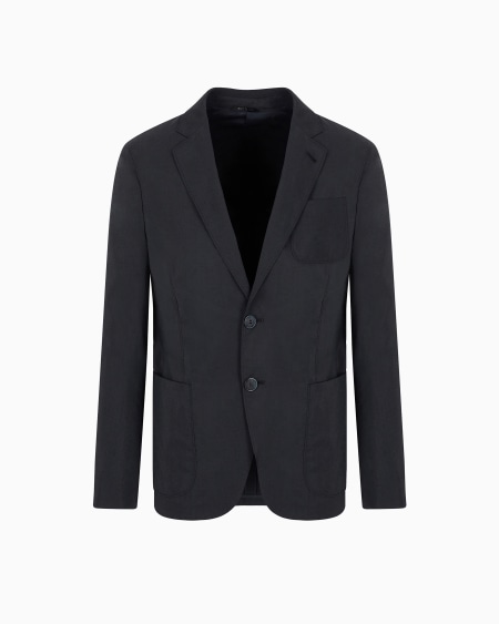 a|x armani exchange Upton Line single-breasted jacket in a silk-blend twill