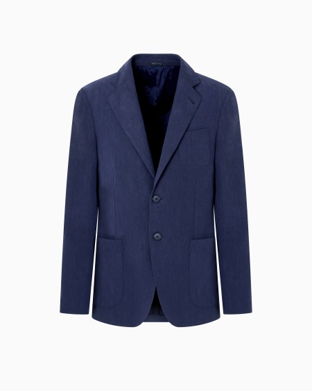 a|x armani exchange Upton Line single-breasted jacket in linen canvas