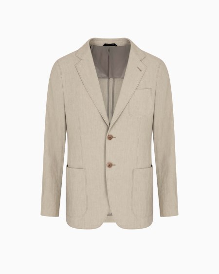a|x armani exchange Upton Line single-breasted jacket in linen canvas